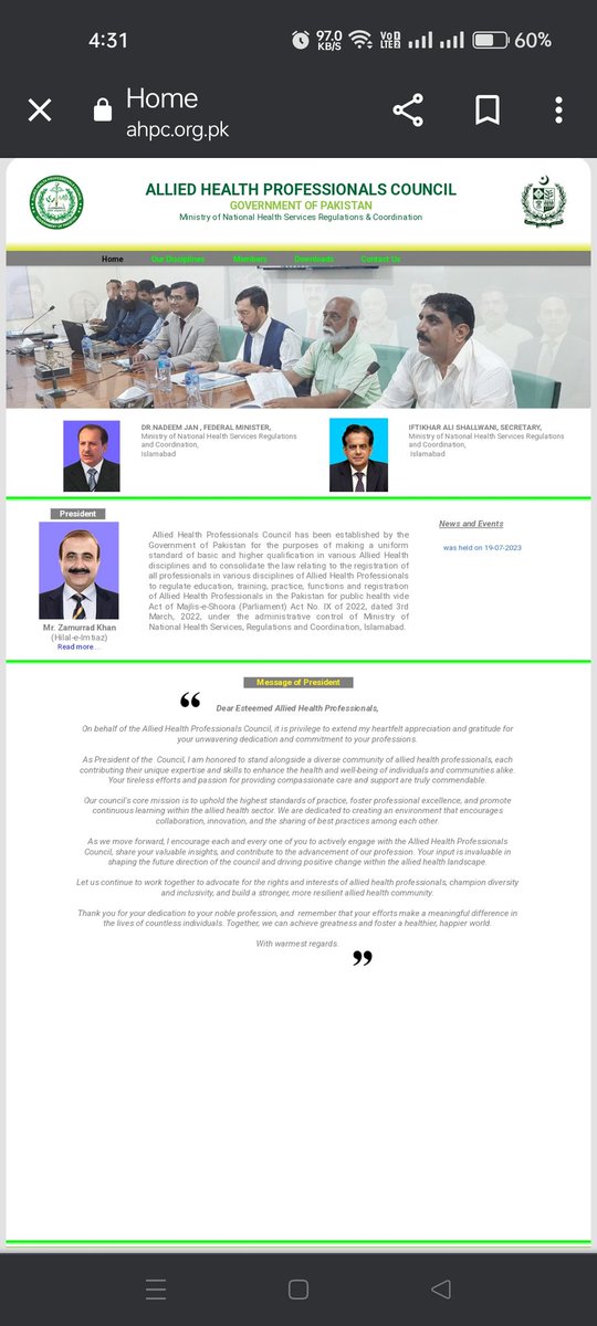 AHP Council of Pakistan has been launched. 

ahpc.org.pk