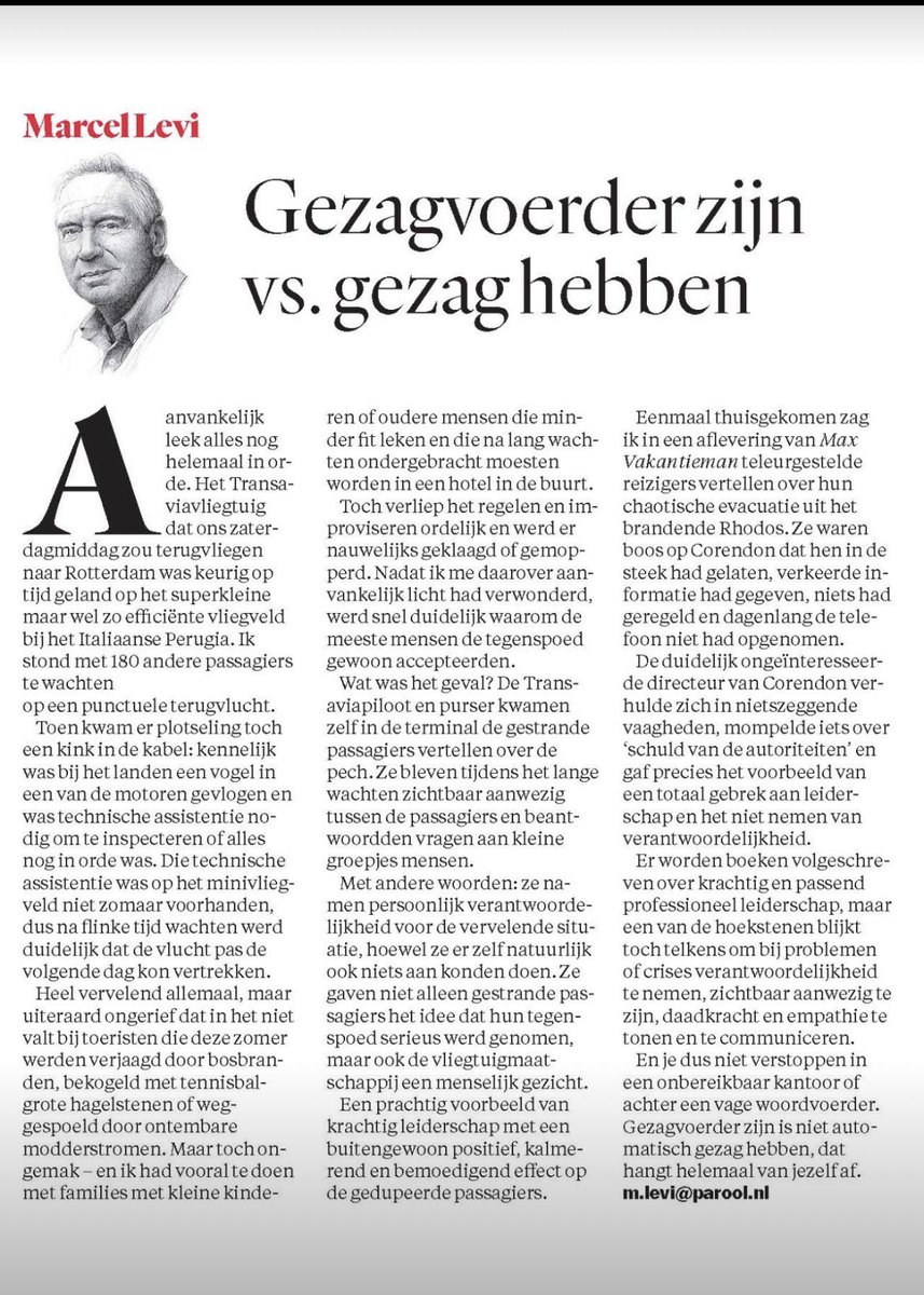 Deze column van <a href="/MarcelLevi/">Marcel levi</a> over gezag en gezagvoeren is er een om in te lijsten.
