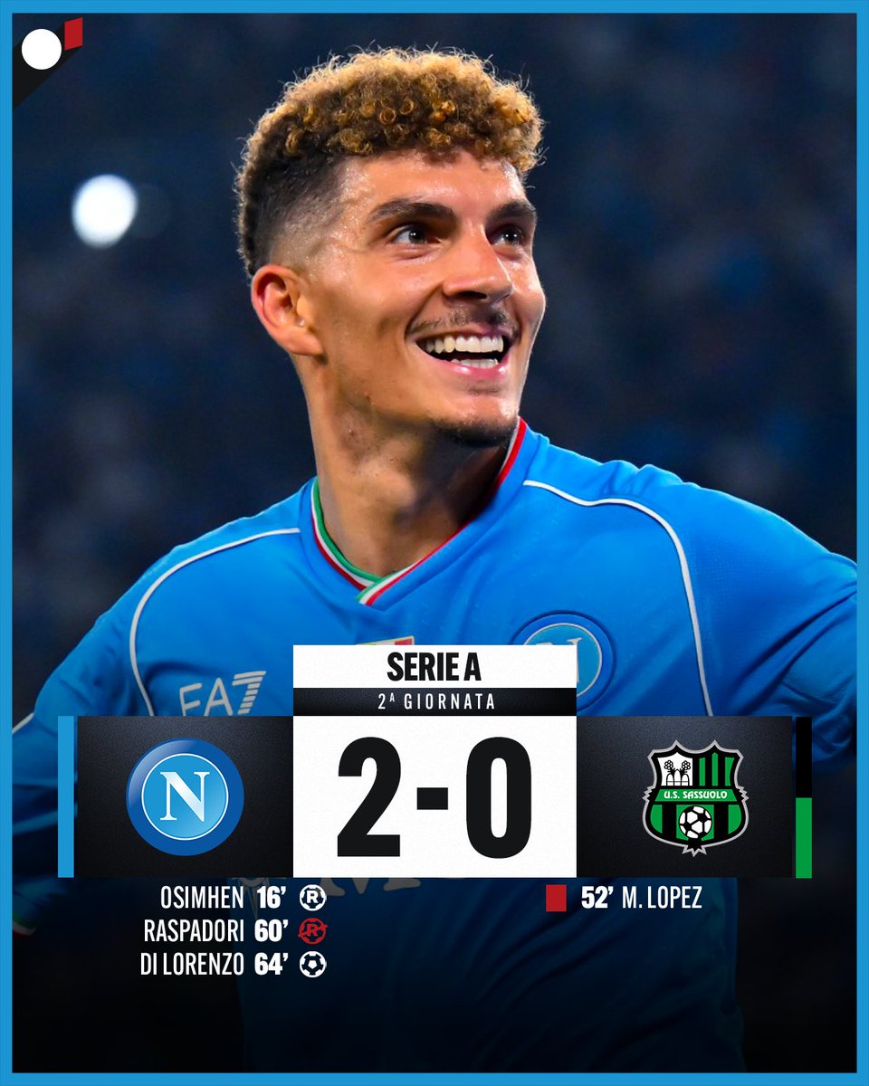 CB_Ignoranza's tweet photo. ✅ 2ª vittoria in campionato
⚽ 3º gol di Osimhen in due partite
©️ Gol del capitano su assist di Kvaratskhelia, entrato da soli due minuti. 

Il nuovo Napoli di Rudi Garcia ha deciso di riprendere da dove aveva lasciato, ovvero da Campione d'Italia 🇮🇹🔵

#Napoli #SerieA https://t.co/jDmEDXPK8Z