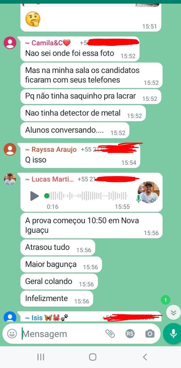 Carrarini_Yas's tweet photo. É um absurdo a banca examinadora deixar acontecer uma coisa dessa. Alunos com celular na prova, filmando e fotografando. Relatos de pesquisa das respostas na internet, sem detector de metal... 
Essa prova tem que ser cacelada.
@PMERJ 
IBADE https://t.co/jxtjxaKOoK