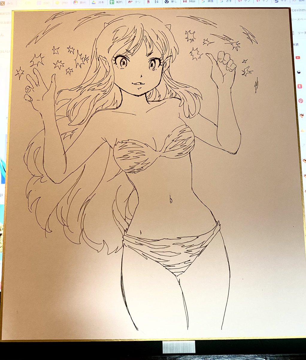 おはようございます。
9月2日までエアコンが無いので、涼しいうちに朝活。
だんだんとアナログ描きの感覚を思い出しつつ進めています。
私にしては珍しいラムちゃん 