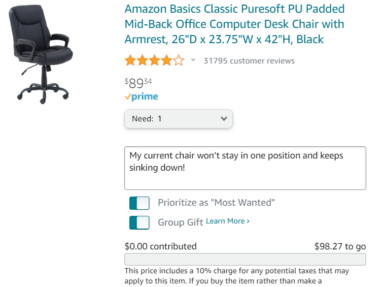 I have one last HUGE need for the upcoming year! 
My current chair sinks down and won't stay up! 
I've added a chair to my registry so ANY amount can be donated! Every $1 helps! 
Can anyone help me #clearthelist?
amazon.com/wedding/share/…
#teachertwitter #BetterTogether #BlueCrew