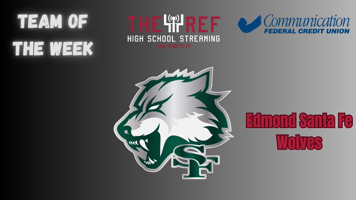 Team of the Week:

Edmond Santa Fe Wolves (<a href="/SFwolvesFTBL/">Santa Fe Wolves Football #TheFE</a>)

Edmond Santa Fe shocked everybody in 6A with a 27-26 win AT Jenks. The Wolves blocked a potential game-winning FG with no time remaining.
<a href="/SFWolvesAthl/">Santa Fe Wolves Athletics</a>