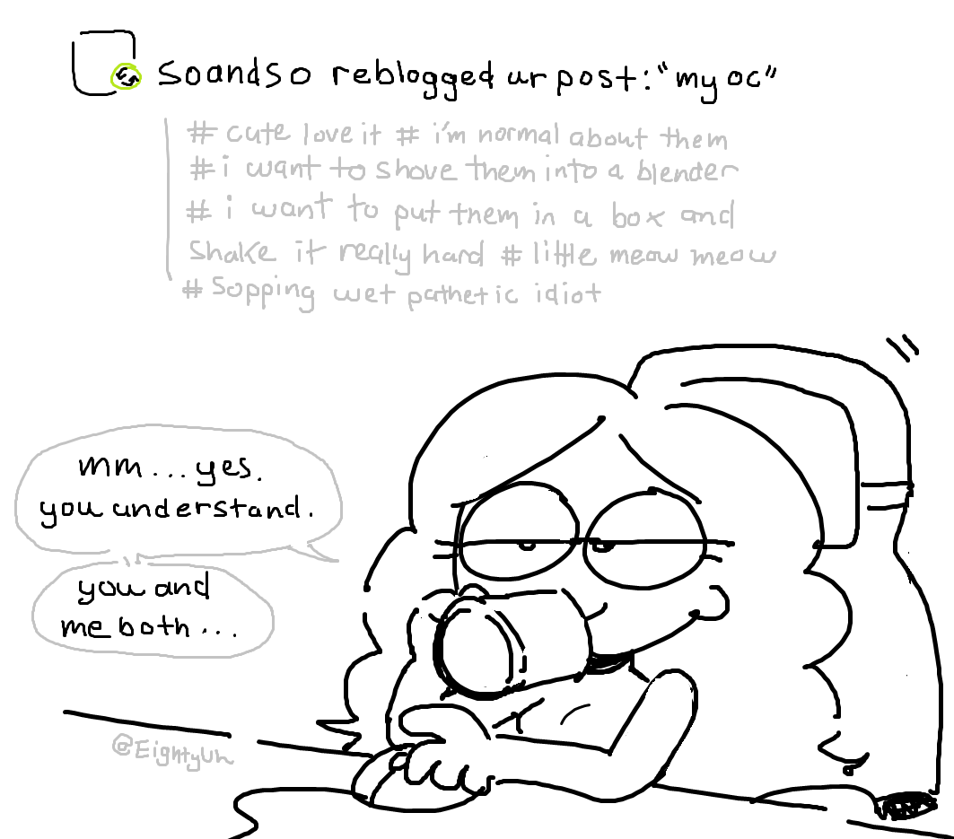 eightyuh's tweet photo. my favorite part of returning to tumblr has been the unhinged reblog hashtags https://t.co/V6WrBTg5L2