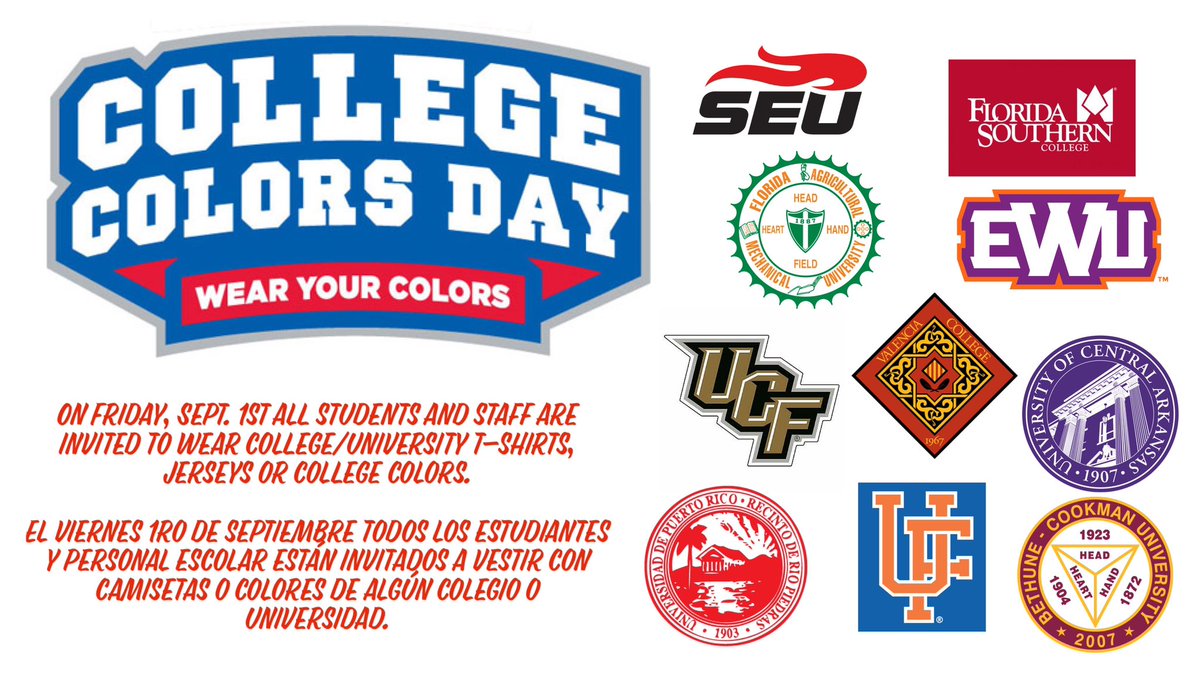 We are excited about College Colors Day! @DrRahim_Jones @rmccloe @OCPScounselors @OCPSnews #zeseagles