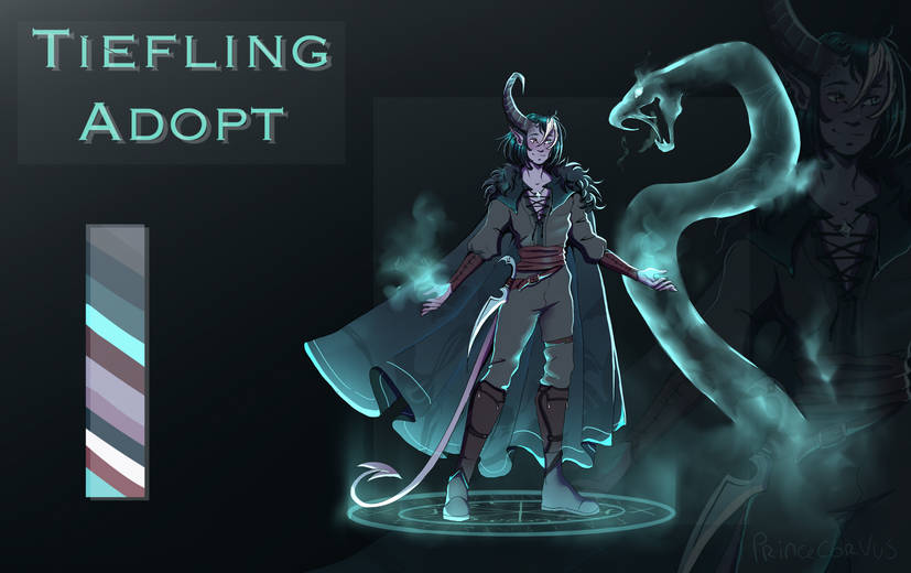 PrinceCorvuss's tweet photo. https://t.co/ZAV1r68iBO

Ive been watching a bit too much Baldurs gate 👀💕 Tiefling adopt for sale! More info on my DA 
#DnD #tiefling #dndadopt #dndart #dndadoptable https://t.co/Jx8cVm0V6q