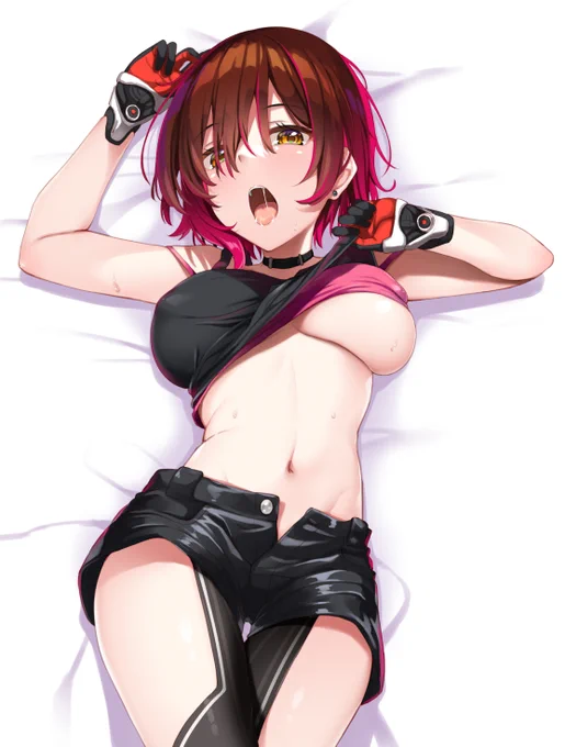 まだ夏は暑いからちょっとくらいめくれててもセーフだと思うはろーぼーツリーに背景無しverあり #ロボ子Art 