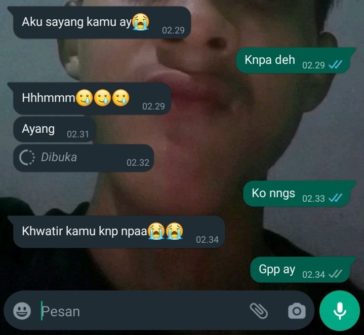Tdi di vc aing nngs ges, lagi sensitif biasa mau pms sukaa bgtu :) nahan biar g ktauan nngs aja pas dia ngmng tdi tuh. Tpi dia knpa ikutan nngs kaaann makin kejer kitanya huwaaa. Lucu yaaa pacar gua
