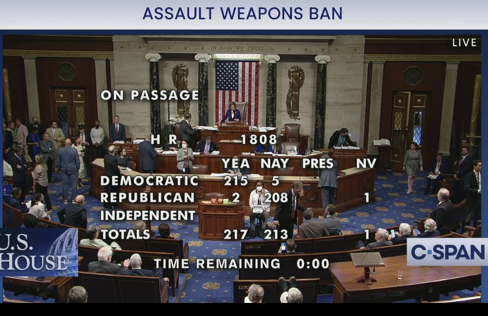 westputwfp's tweet image. Last year all but two Republicans voted against banning assault weapons. Spare us with your thoughts and prayers. #SensibleGunControl