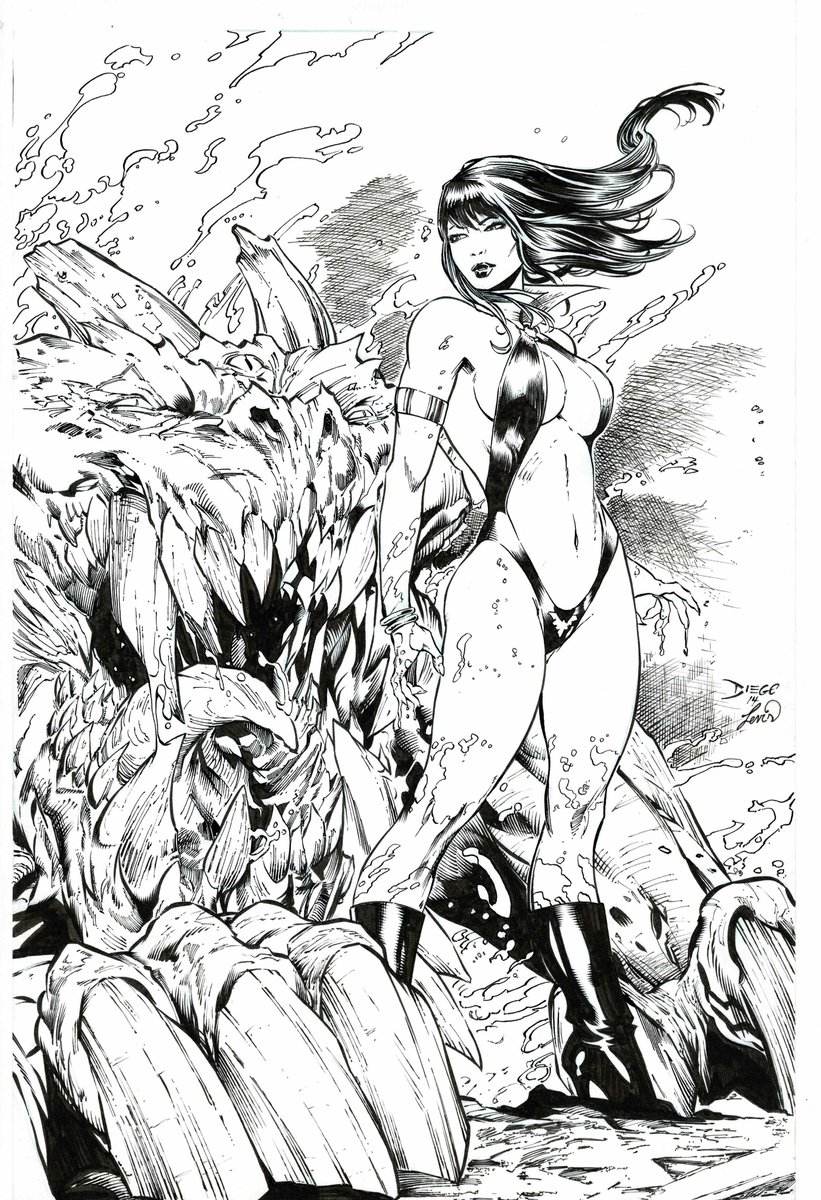 Vampirella Pencils by #DiegoBenardInk 
by #LeviSkeen 
#Vampirella #WarrenComics #ComicArt #comicartist #inking #inkingart #comicsgate