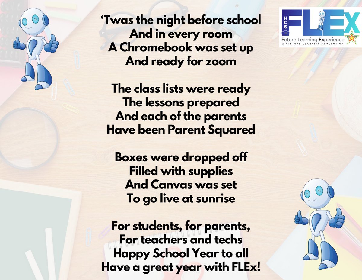 HCSFLEx's tweet photo. To our FLEx Families... See you tomorrow ❤️ 
Thank you @MsInnerfield for sharing this poem. https://t.co/tFg8SghW3b