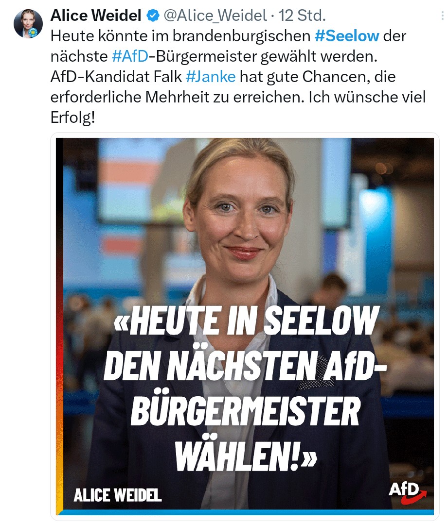 Das war wohl NIX @Alice_Weidel 😉 #DANKESEELOW !!! #FCKNZS