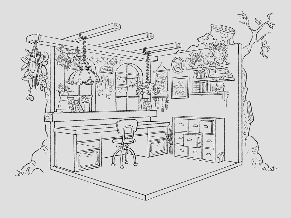 evergreenqveen's tweet photo. flower shop wip https://t.co/gATU9Gz6pA