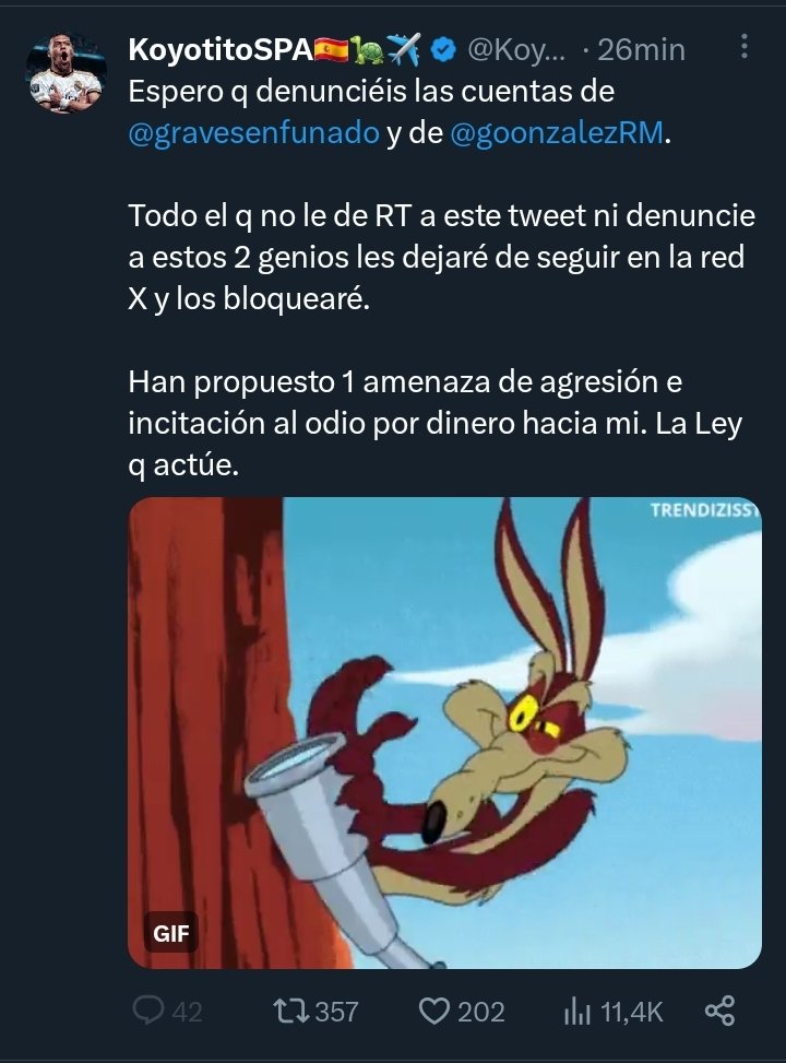 Gente si pierdo la cuenta y desaparezco será porque los Koyolovers han ganado

Quizás este dea mi último tuit. Que sepáis que os quiero. Gracias por todos los momentos felices que hemos pasado 🤍