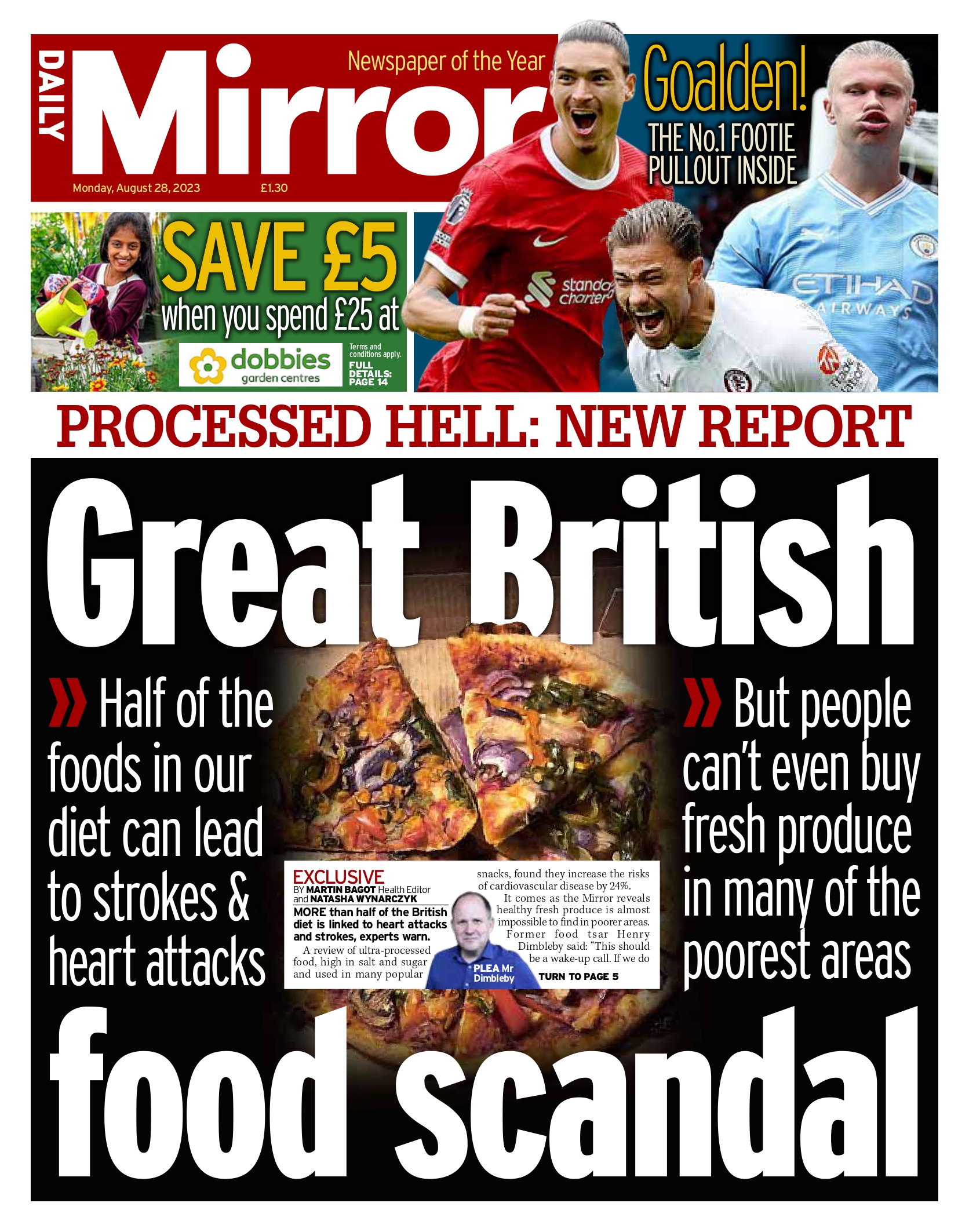 Monday's front page: Great British food scandal 