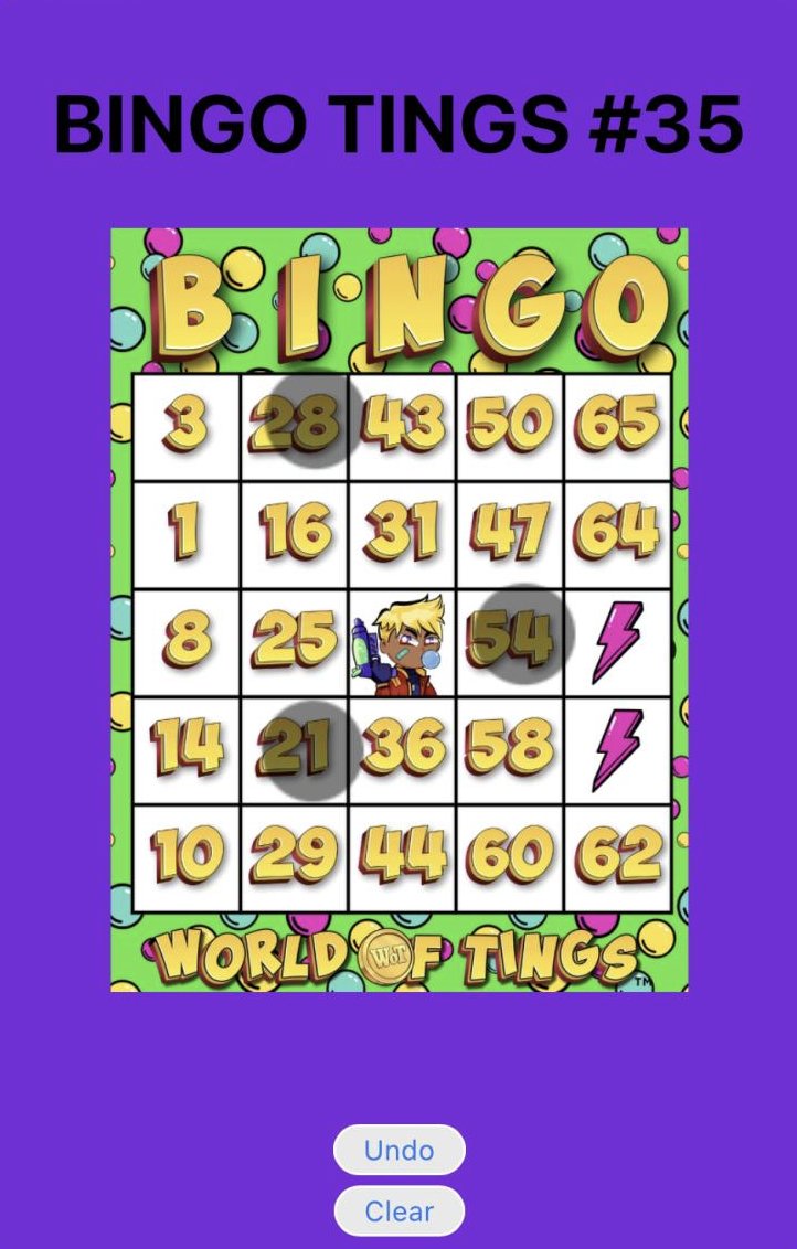 A cool new feature for BINGO. The small little things we build for this community brings a TON more value then some would expect.... You can now connect directly on our website and play with your personal cards, dab and reset. Now that's VALUE!!! #worldoftings #bingotings