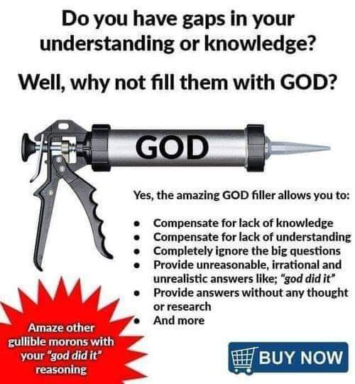AGwraig's tweet image. #Atheism #Atheist #AntiTheism #GodOfTheGapsFallacy #GodsAreNotReal