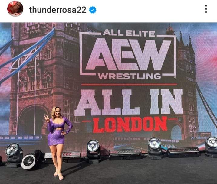 I was lucky to travel most of TX w/ @thunderrosa22 & see her wrestle in nearly every promotion around the state. From badass venues, to wrestling in parking lots and shitty redneck bars. Forever proud of her. Team La Mera Mera for life. ❤ #AEWAllIn #AllInLondon #AEWCollision