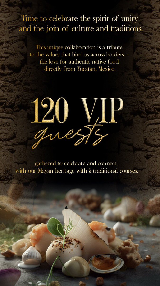 ExpressarteUK's tweet photo. Mexican Independence Day Celebrations!

C A V I T A (by) K I N I C H 
15th September
 
AN ANCESTRAL EXPERIENCE AND A DEEP ENCOUNTER WITH THE MILLENIAL MAYAN CUISINE WITH AN AMAZING CULTURAL HERITAGE.

https://t.co/EJXnqN32M5 https://t.co/MjqnXHW6li