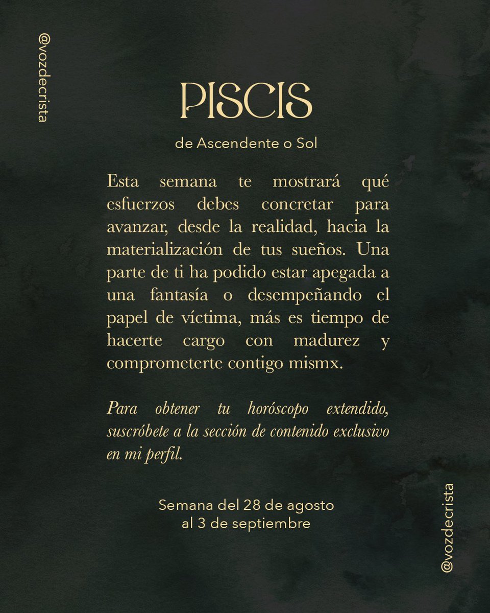 vozdecrista's tweet photo. Esta semana (del 28 de agosto al 3 de septiembre) para #Piscis de ascendente o sol: https://t.co/t8i0t4MqNw