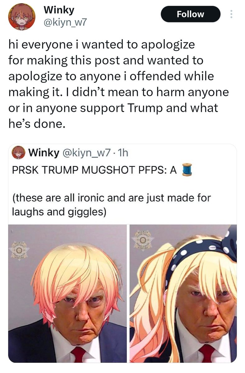 hicuckomori's tweet photo. Project Sekai Donald Trump son or 9/11 Enstars daughter https://t.co/UJ5LzQXdAX