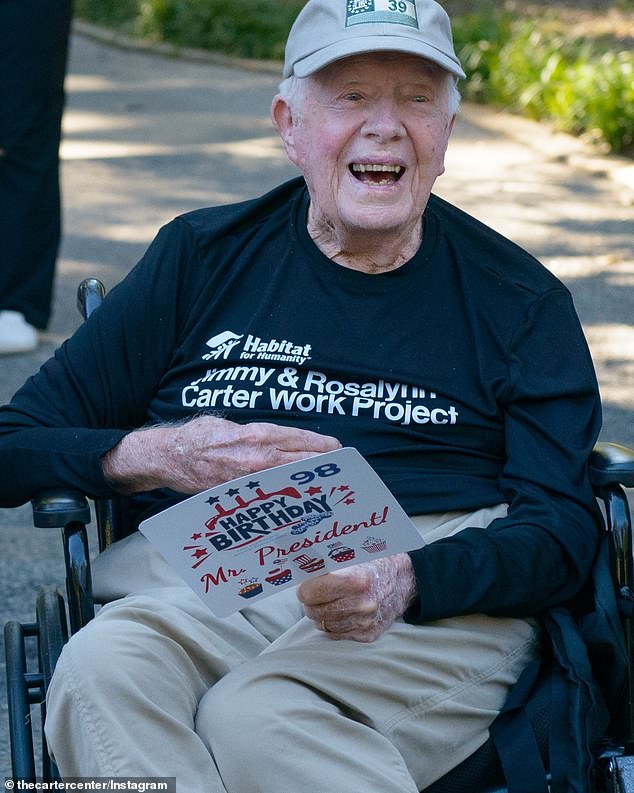 ChrisDJackson's tweet photo. Former president Jimmy Carter has now been on hospice for 6 months.

His grandson said last week that he is “still very much Jimmy Carter. He’s still opinionated, he’s still strong-willed, he’s still him. And that’s great to see.”

What a tough man! Wouldn't it be awesome if he could make it to his 99th birthday in October?