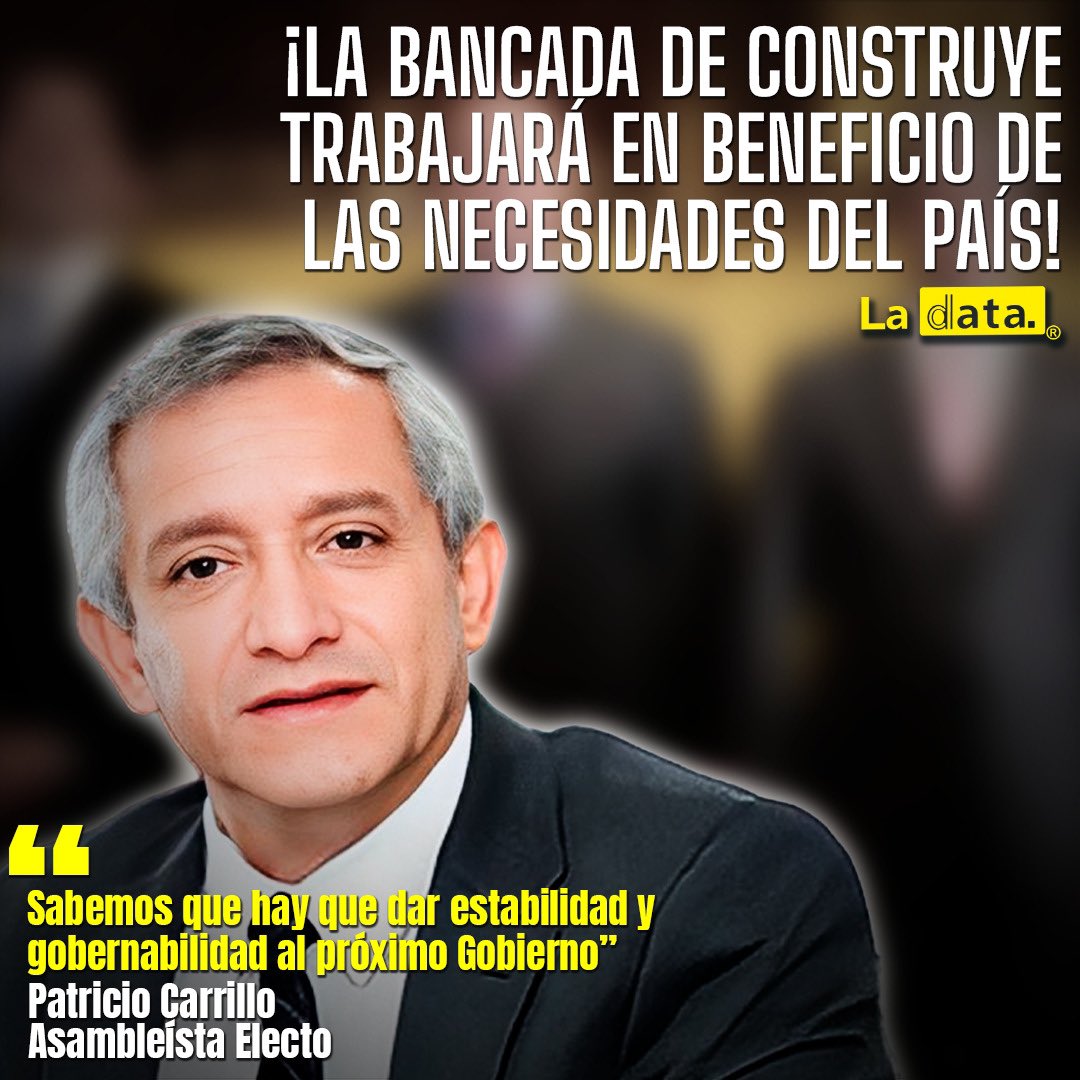 ElDatoEcua's tweet photo. #Urgente “¡LA BANCADA DE CONSTRUYE TRABAJARÁ EN BENEFICIO DE LAS NECESIDADES DEL PAÍS!”
 
Patricio Carrillo, Asambleísta electo por Construye, se refirió acerca del trabajo que sus coidearios ejercerán una vez que se encuentren posesionados en la Asamblea Nacional, aclarando que prevalecerán las necesidades del pueblo ecuatoriano.

Carrillo y sus compañeros de bancada tienen definidos sus objetivos, indicó “Sabemos que hay que dar estabilidad y gobernabilidad al próximo Gobierno”. @CarrilloRosero 

#LaData #Ecuador  #Elecciones2023   #MovimientoConstruye