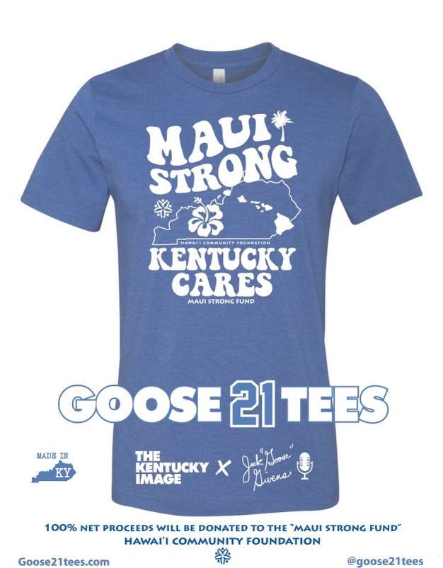 Thanks to all who purchased a shirt to help the people in Maui! If you would like to be a part of this effort, please visit goose21tees.com. 100% of proceeds will go to help the people in Maui!