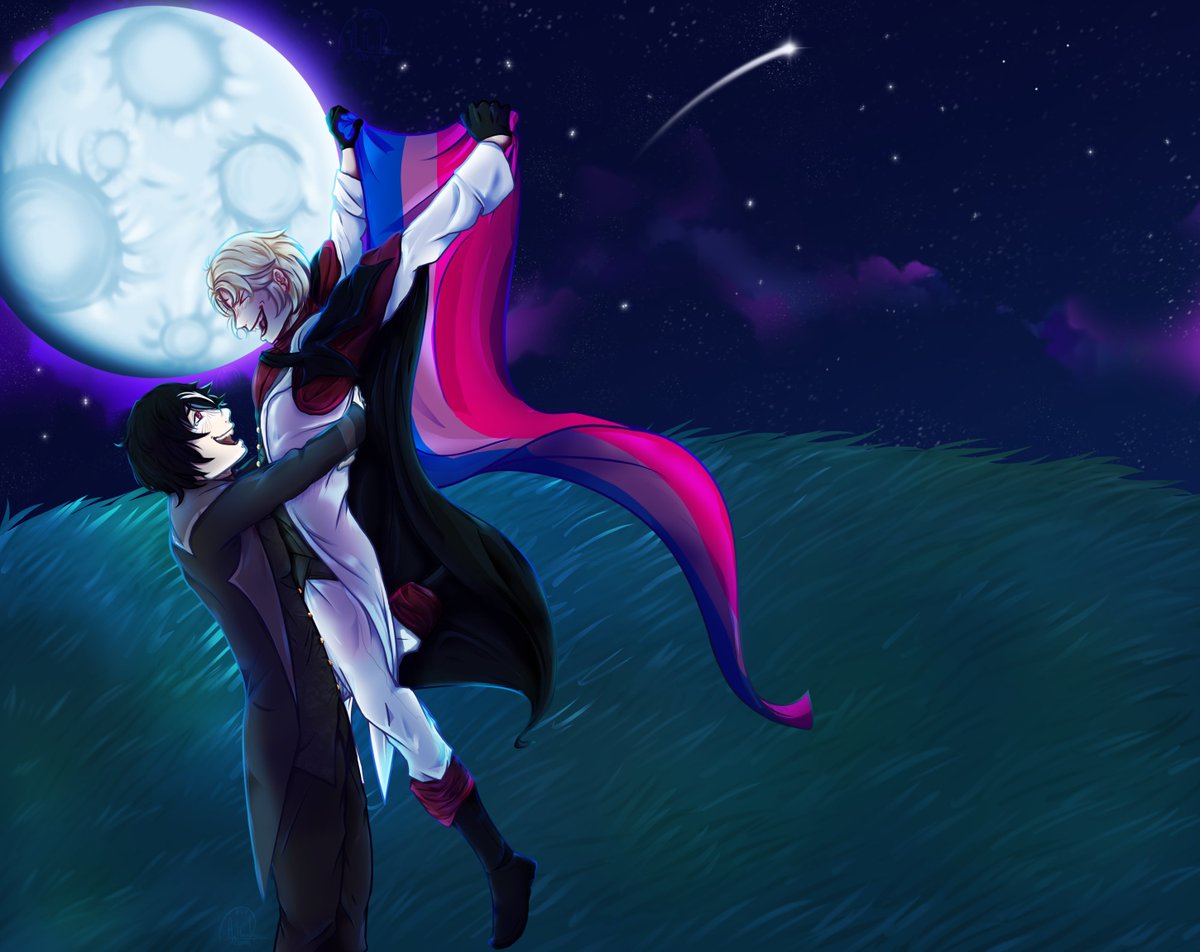 anthrodyniacoms's tweet photo. For today, here's a YCH I finished recently for lunarsapphire13 (DA).

This is Fabian and Soare, holding the Bisexual flag high and proud!
I absolutely loved working on this, as Cedar was very nice throughout the process and his characters were so fun to draw!

#arttwt #artmoots https://t.co/RjhqchEHcS