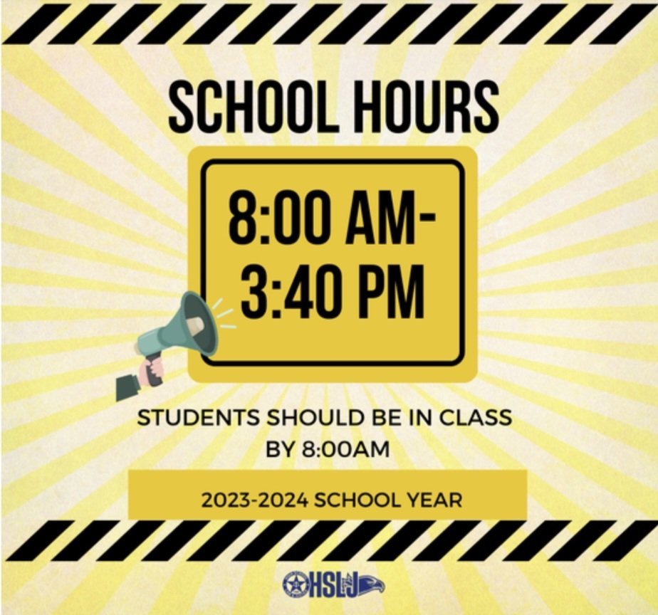 Hello Eagles! Get ready for an exciting day tomorrow. Classes will begin at 8:00 am, so make sure to arrive on time. The doors will open at 7:30 am, giving you plenty of time to settle in. We're thrilled to kick off the new school year with all of you! #EaglePride @sgarcia411