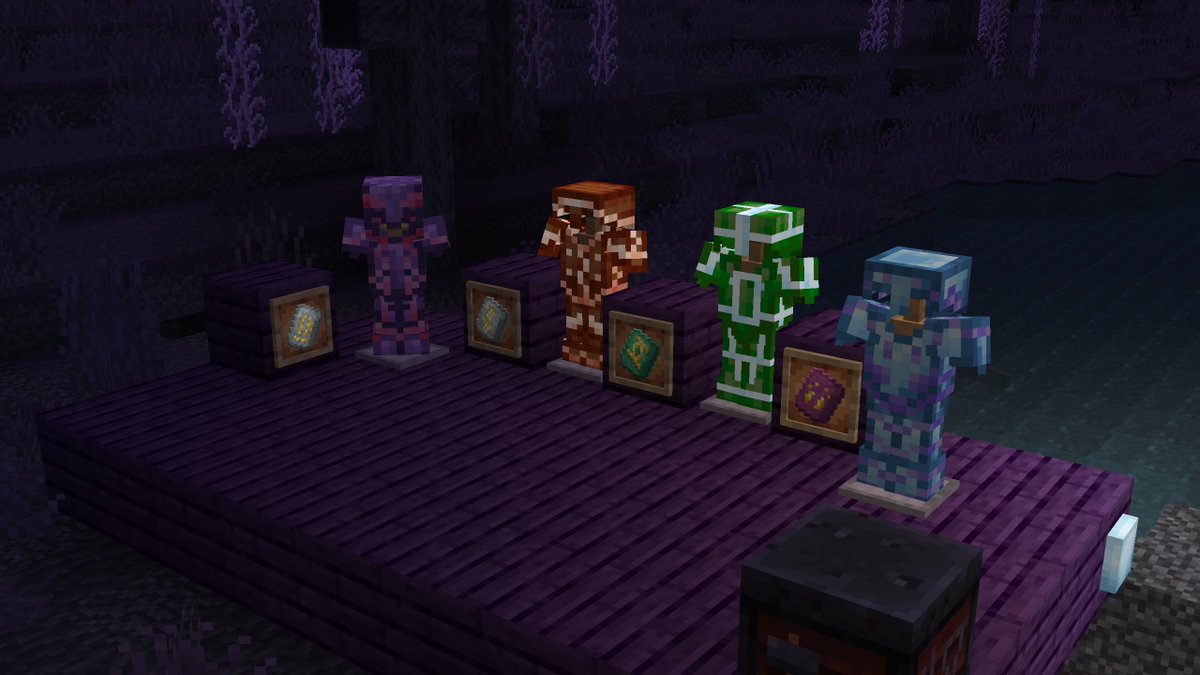 ModdingLegacy's tweet photo. Blue Skies has recently released on 1.20.1! This update comes with armor trims for each boss. Moonstone and Sunstone can even be used as glowing materials! https://t.co/uMZUDywd25