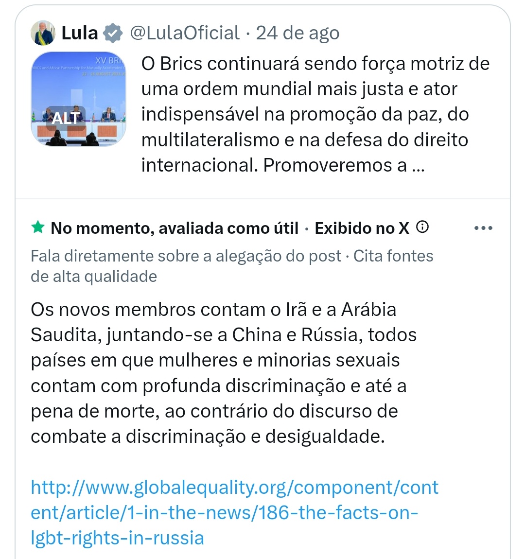 🚨URGENTE: Lula leva checagem após tweet extremamente incoerente.