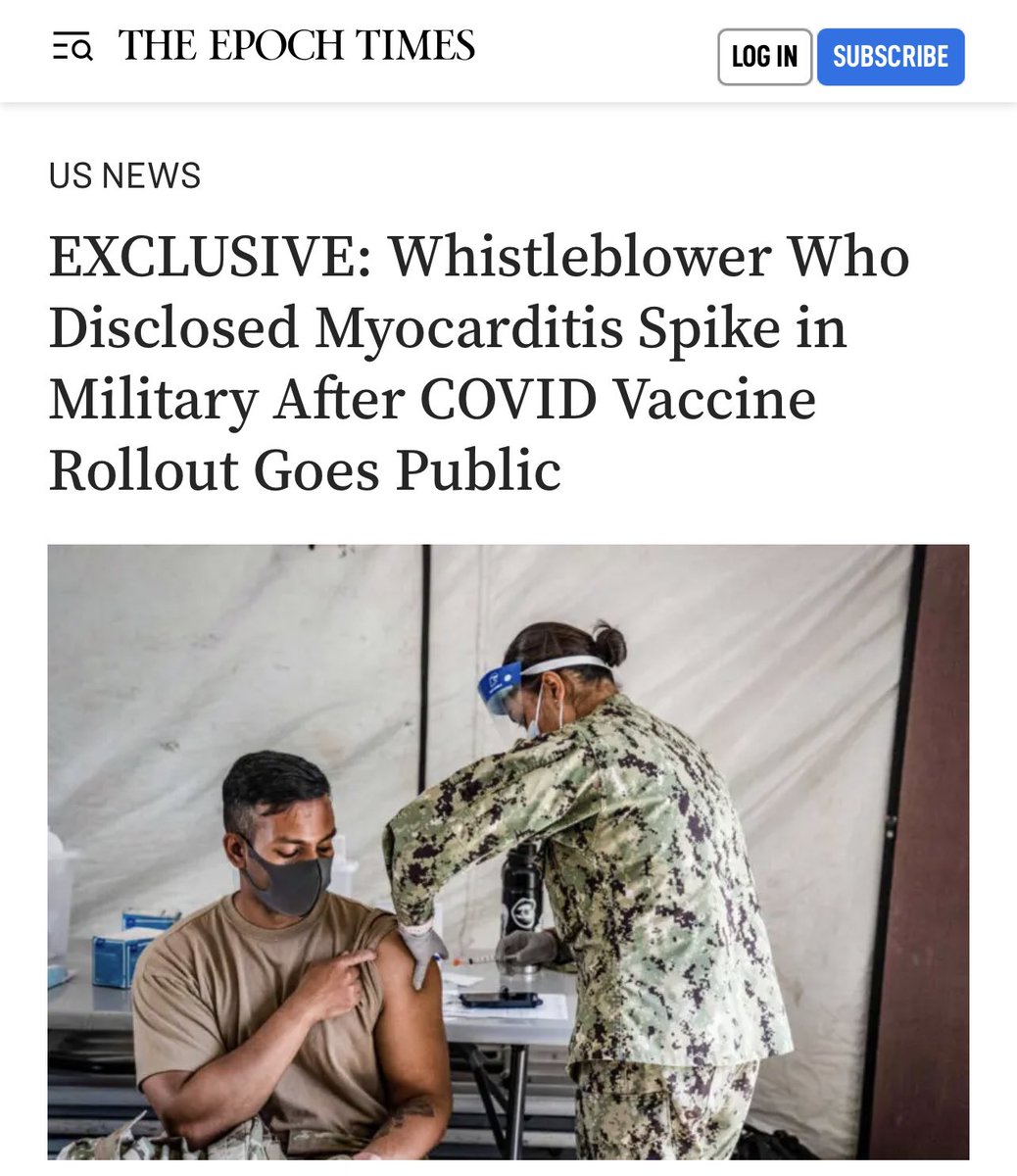 TheChiefNerd's tweet image. “A service member who earlier this year blew the whistle and disclosed data from a Pentagon medical database showing a spike in the rate of myocarditis in the military in 2021, after the rollout of COVID-19 vaccines, is going public.

The whistleblower is active-duty Navy Medical…