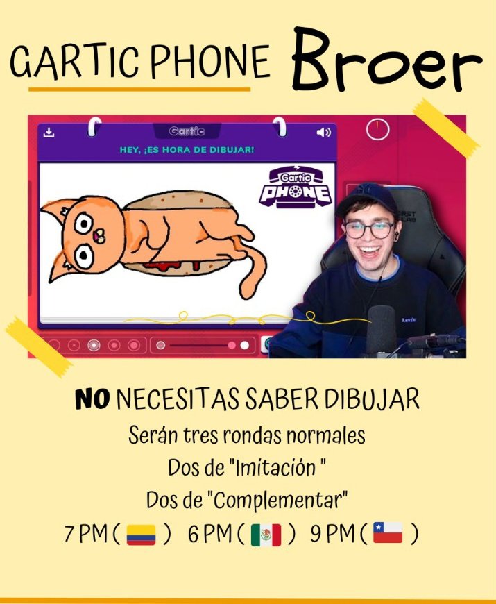 manupuuto's tweet photo. ¡DINÁMICA DE HOY!

¡Otra vez jugaremos Gartic Phone! Serán 7 (o más) rondas, pueden unirse con el link desde pc o celular.

Se hará una llamada en el discord de Juan a la hora indicada, o en su defecto un space. Unirse es opcional. 💛

https://t.co/opJmanghst https://t.co/478medXcEJ