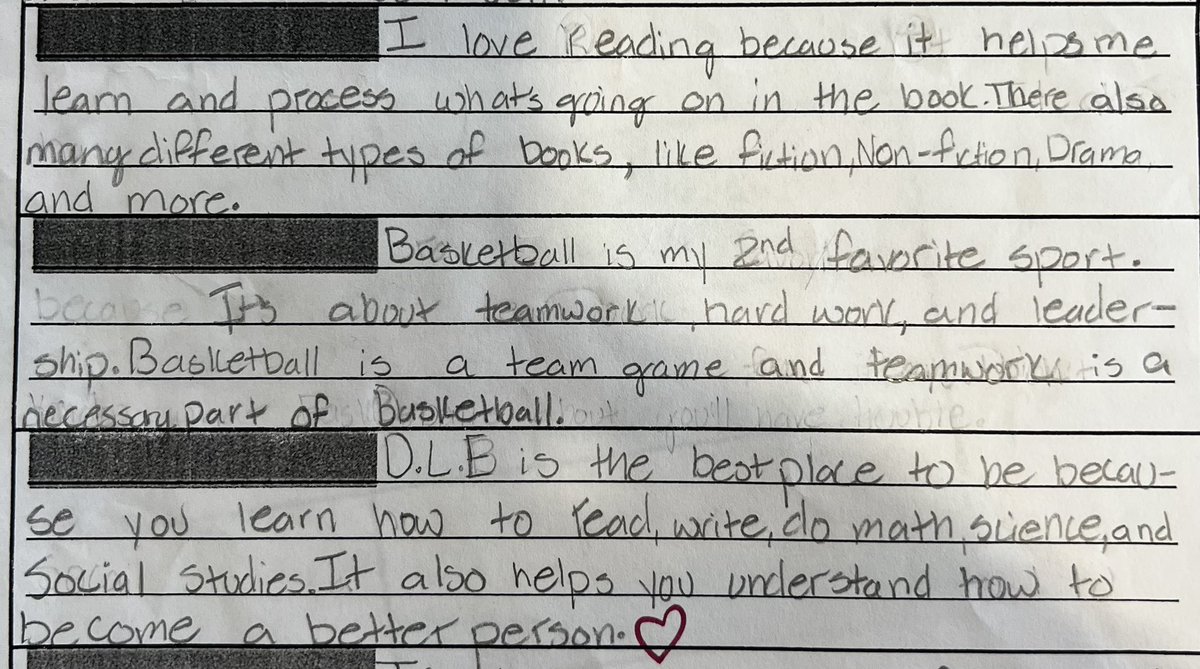 In part of her six word memoir, this student wrote about why she loves reading and why DLE is the greatest place to be. ❤️❤️ <a href="/DLE_Lions/">Leonetti Elementary</a> #thegreatestplacetobe