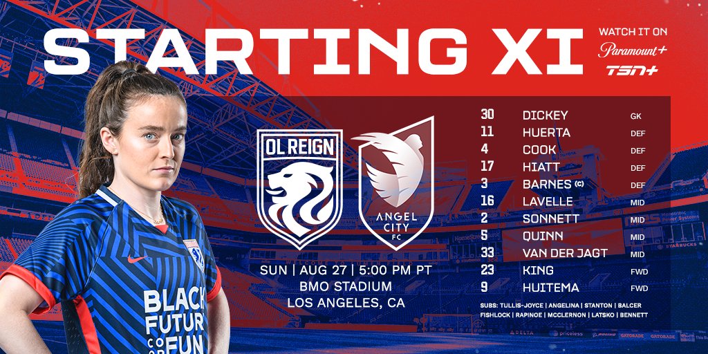 Your Starting XI 🆚 Angel City FC Let's GO! 👏👏👏 #ReignSupreme
