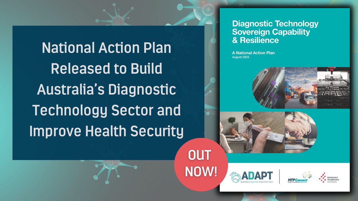 MTPConnect (@mtpconnect_aus) on Twitter photo 🚨Today we have released a National Action Plan to build Australia’s Diagnostic Technology sector & improve our health security - developed in partnership with <a href="/PathTechnology/">Pathology Technology Australia</a>.
Check it out! ▶️bit.ly/3Eg9Szq 🚨Today we have released a National Action Plan to build Australia’s Diagnostic Technology sector & improve our health security - developed in partnership with <a href="/PathTechnology/">Pathology Technology Australia</a>.
Check it out! ▶️bit.ly/3Eg9Szq