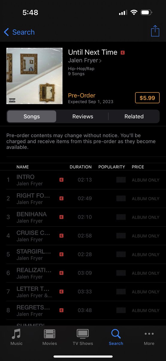 JalenFryer's tweet photo. ALBUM OUT SEPTEMBER 1 📀🐎 Pre-Order Available Now (Until Next Time) https://t.co/irGo88YD47