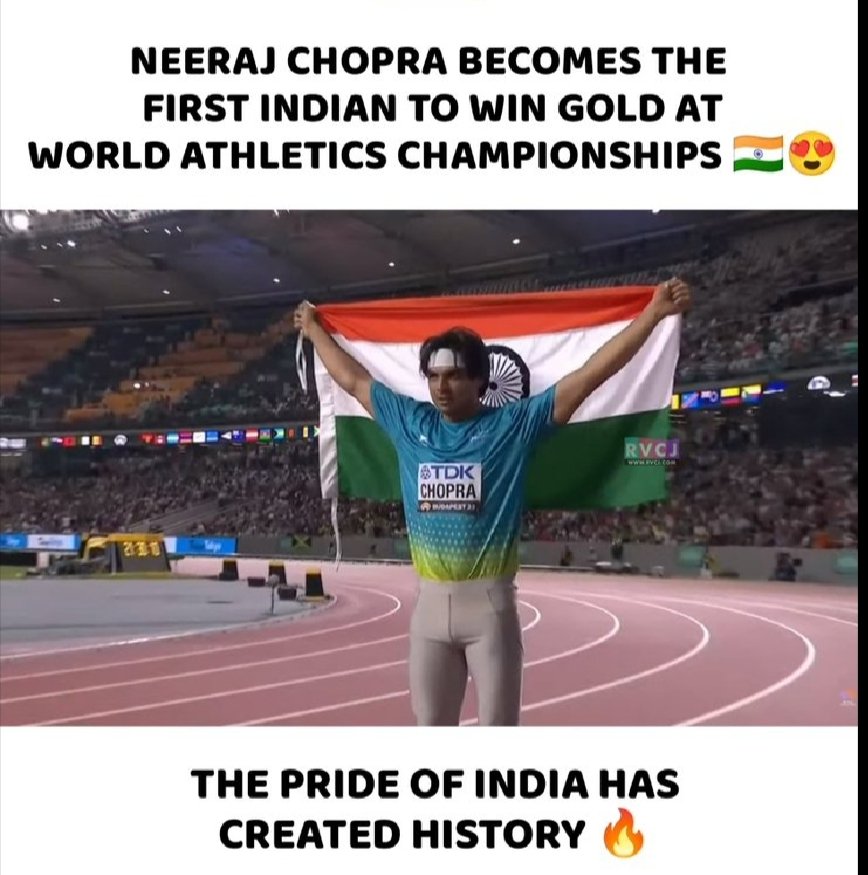 TakmeelAhmad10's tweet photo. Neeraj Chopara win gold medal in Athletics world championship 2023 in Budapest.
#NeerajChopra #चुल्लू_भर_पानी_में
#first India news exposi. #Budapest2023 #MankiBaat #aajtak #NDTVDecodingG20 #NDTVConclave #ndtv https://t.co/PULOM9qXwS