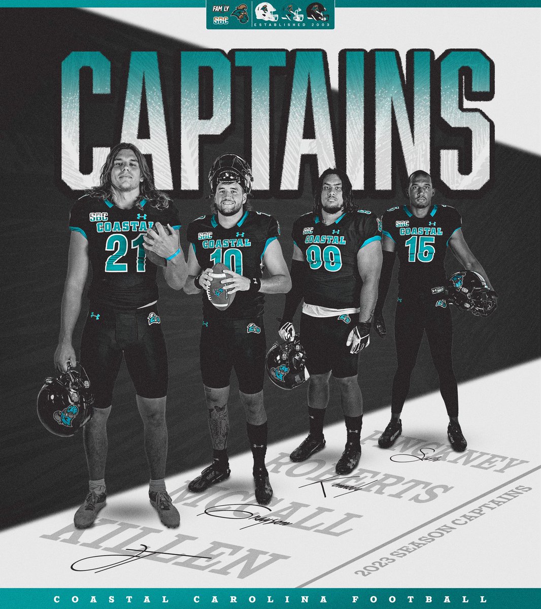 Your 2023 team captains! @jt_killen5 | @McCall_Grayson | @1214Kennedy | @workin_hard15 #BALLATTHEBEACH | #FAM1LY | #TEALNATION