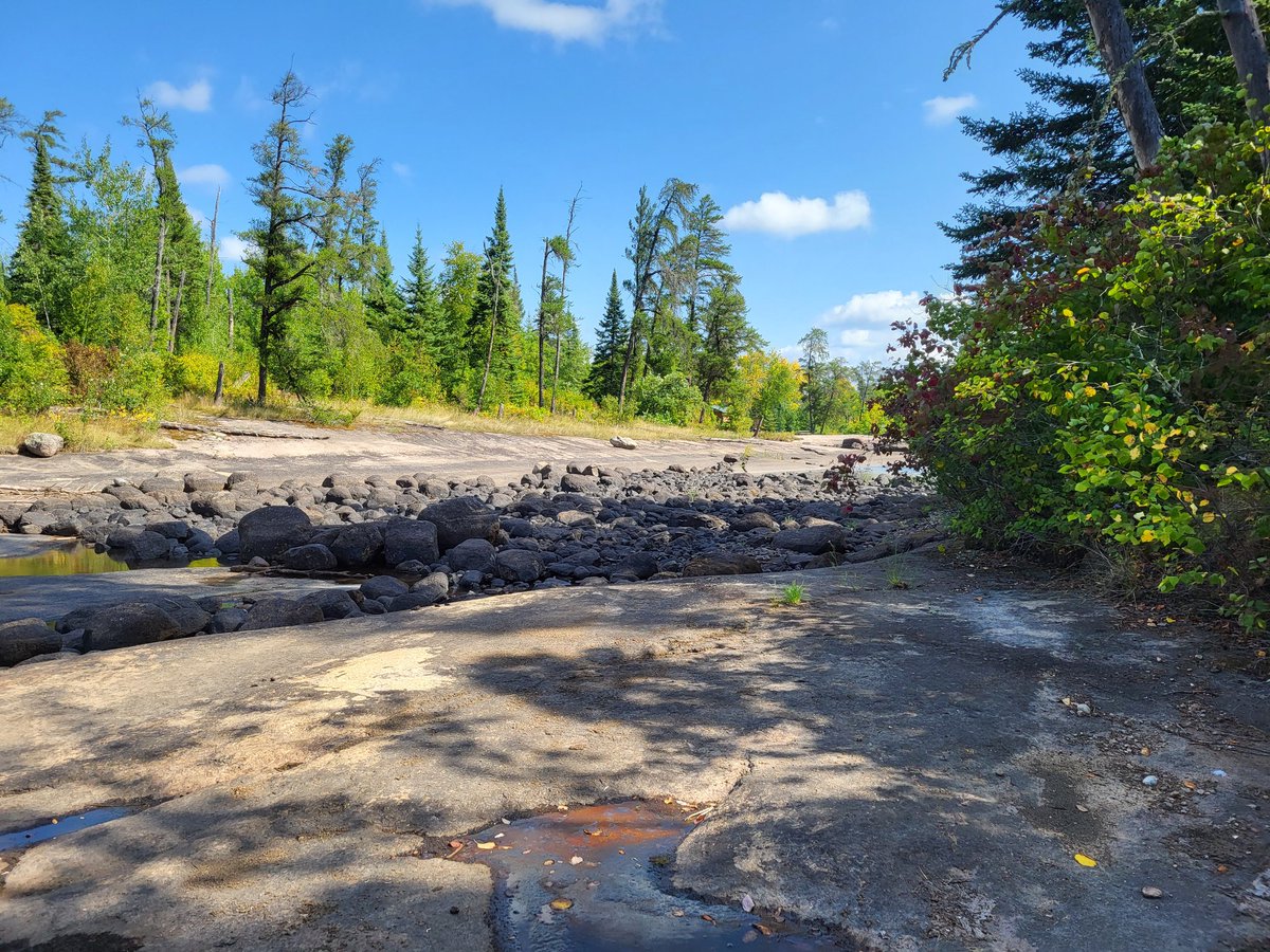 BrendleJosie's tweet photo. Pine Point Rapids, Manitoba, Canada.   There is NO water!   Scary dry!   #nature #Manitoba #whiteshell https://t.co/imO0h3z3qa