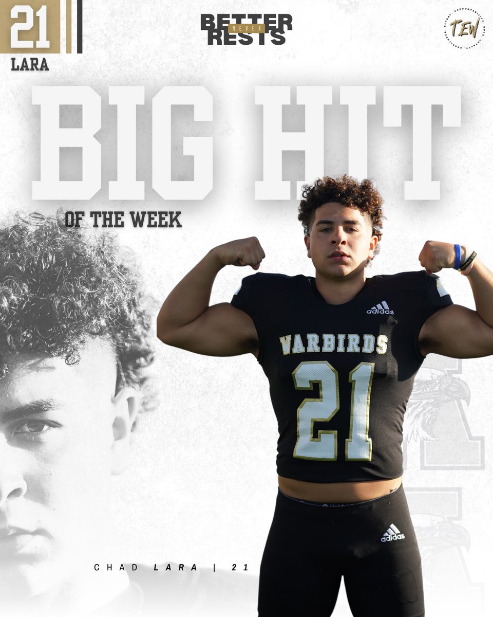 AbileneEagleFB's tweet photo. Big Hit of the Week

Demarco Upshaw | CB | 2

Chad Lara | OLB | 21

#BetterNeverRests🚫 | #TEW https://t.co/8yUBvSvgtV
