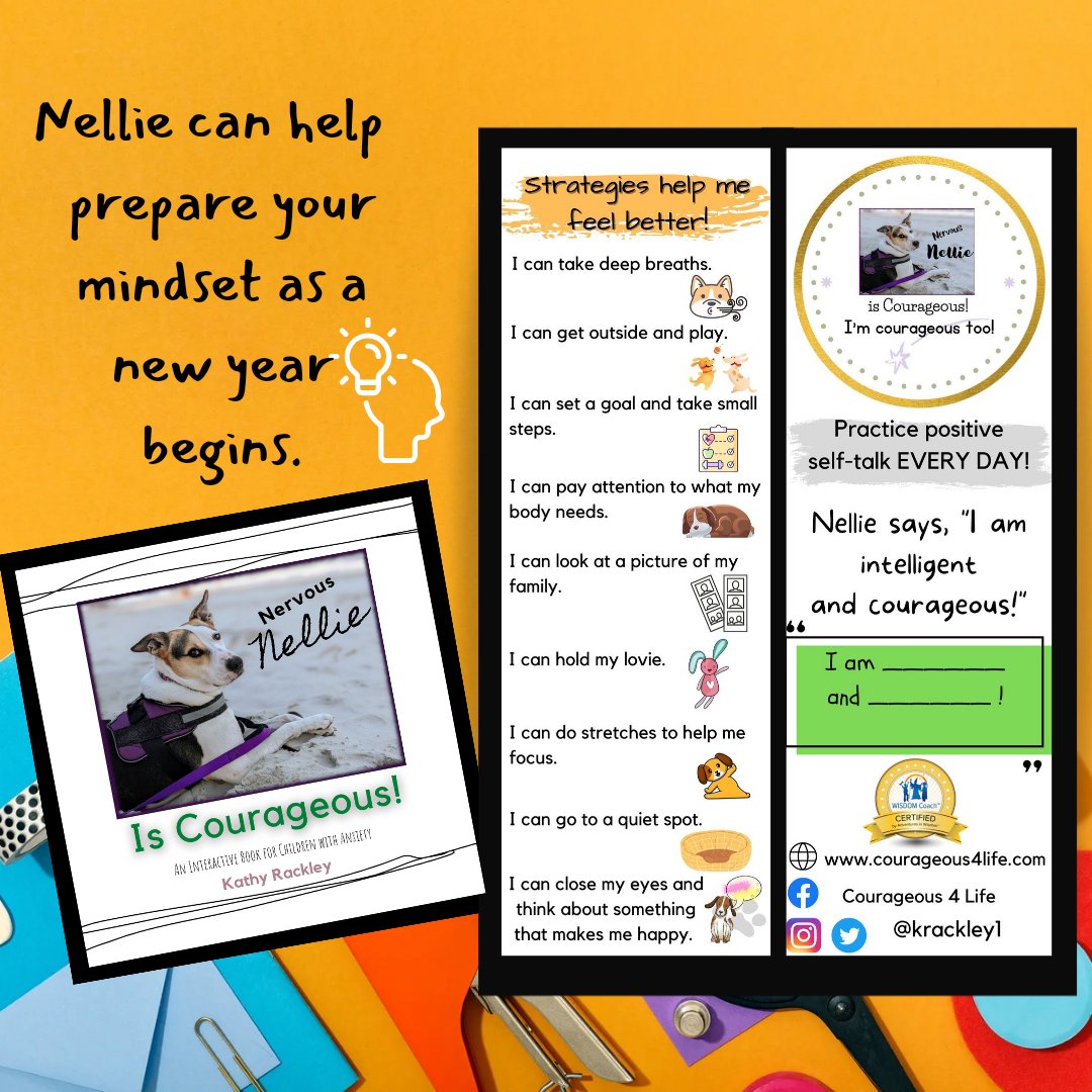 📢Teachers and Parents 📢 "Nervous Nellie is Courageous!" Is a perfect addition to your Back to School toolbox. #NervousNellie  #sawdustandclay #anxietyinkids #copingskillsforkids #mindsetiskey #empoweringchildren #positiveselftalk #positiveaffirmationsforkids