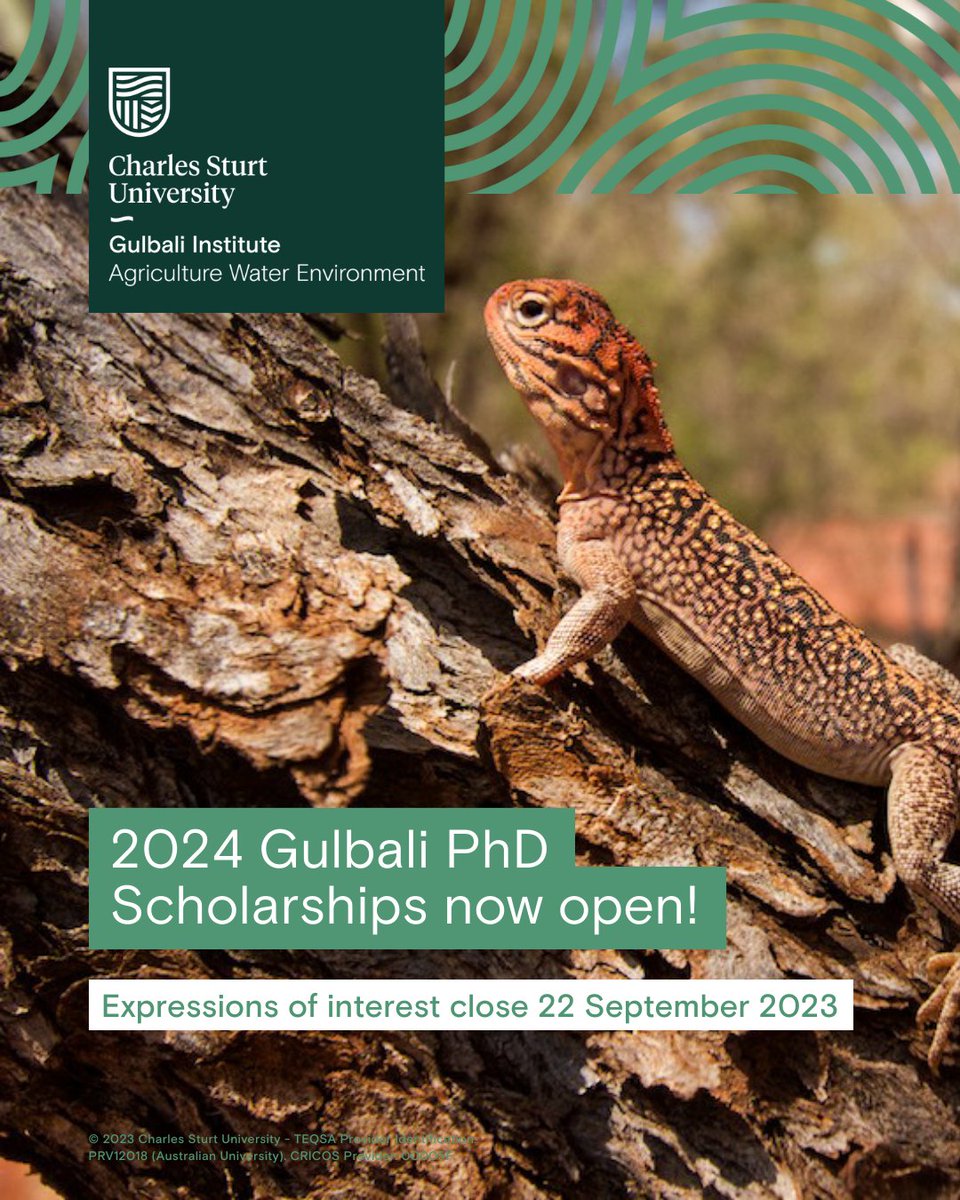 Pursue ground-breaking research, partner with world-leading scientists and make your impact. 🌏

<a href="/CharlesSturtUni/">Charles Sturt University</a> is offering 15 scholarships for prospective PhD students in 2024. Expressions of interest close 22 September 2023.

Learn more: go.csu.edu.au/gulbalischolar…