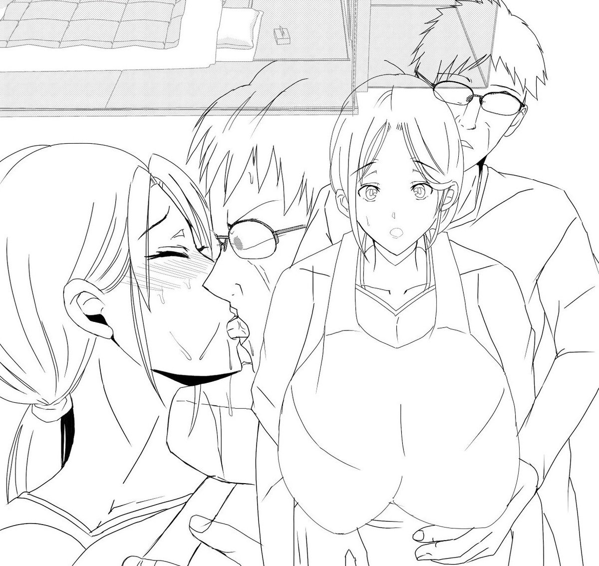 後編はストーリーの関係上、一瞬父と母の夫婦エッチあります…でも完全NTRではなく最終的に母子らぶらぶえっちなのでご注意を。(これはすでに描いてあった原稿☺️)いつまで経っても終わらないので前後半に分けました。母子好きの方はライバル参入が苦手なイメージなので少し心配