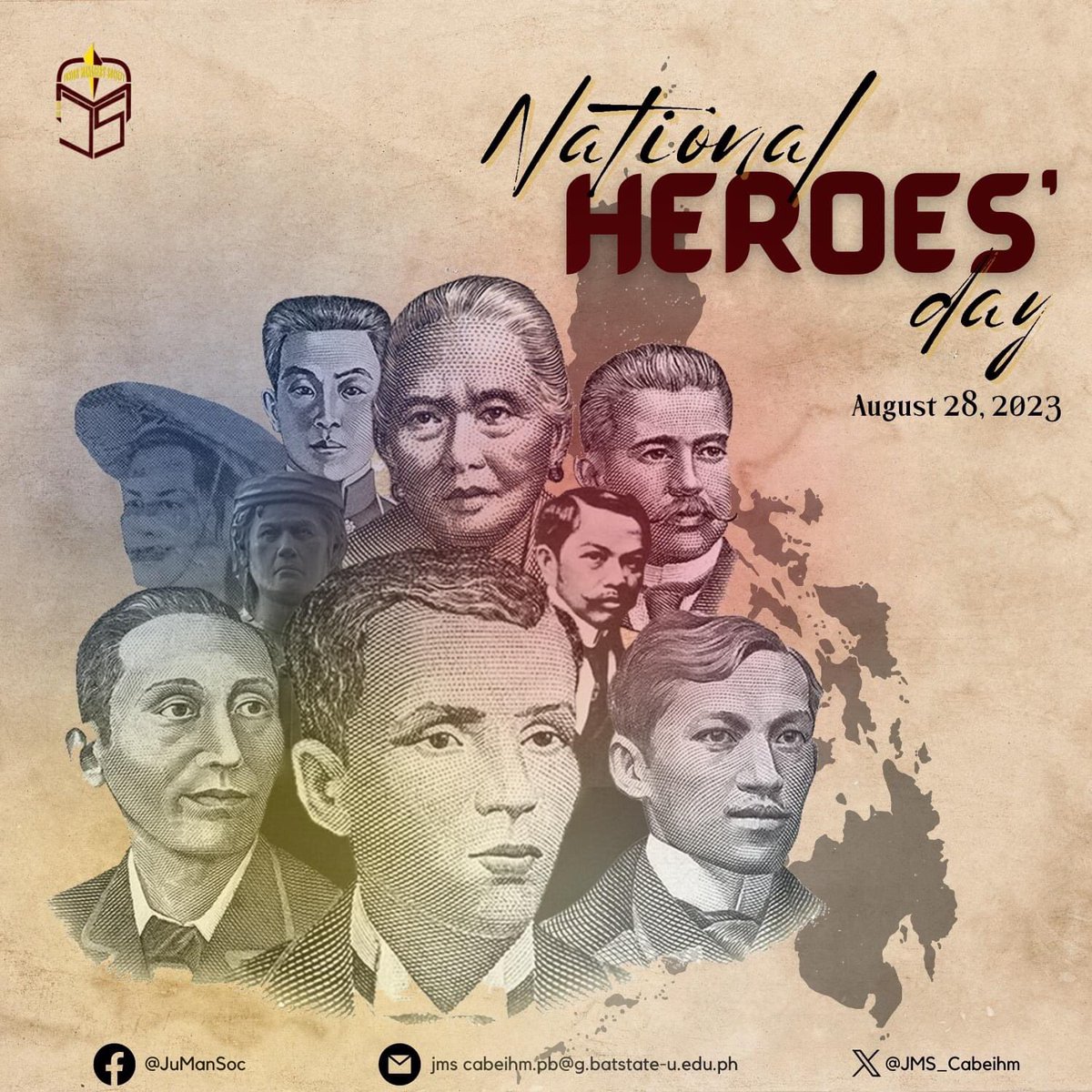 JMS_Cabeihm's tweet photo. 𝐍𝐚𝐭𝐢𝐨𝐧𝐚𝐥 𝐇𝐞𝐫𝐨𝐞𝐬 𝐃𝐚𝐲 | August 28, 2023

Let's honor and remember the bravery and selflessness of every Filipino who stood up and battled for our independence, sovereignty, and freedom. https://t.co/Vql6kXPK3m