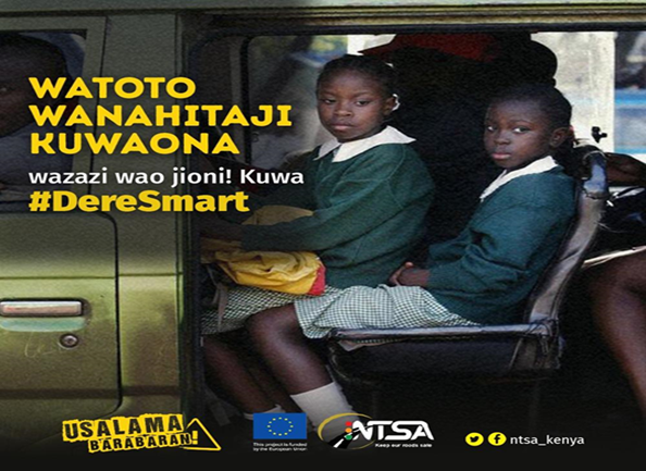 ntsa_kenya's tweet photo. Msimu wa watoto kurudi shuleni umefika. #DereSmart  Zingatia kanuni za Barabara.#NTSA #UsalamaBarabarani @EUinKenya https://t.co/PpeUnZaFaG