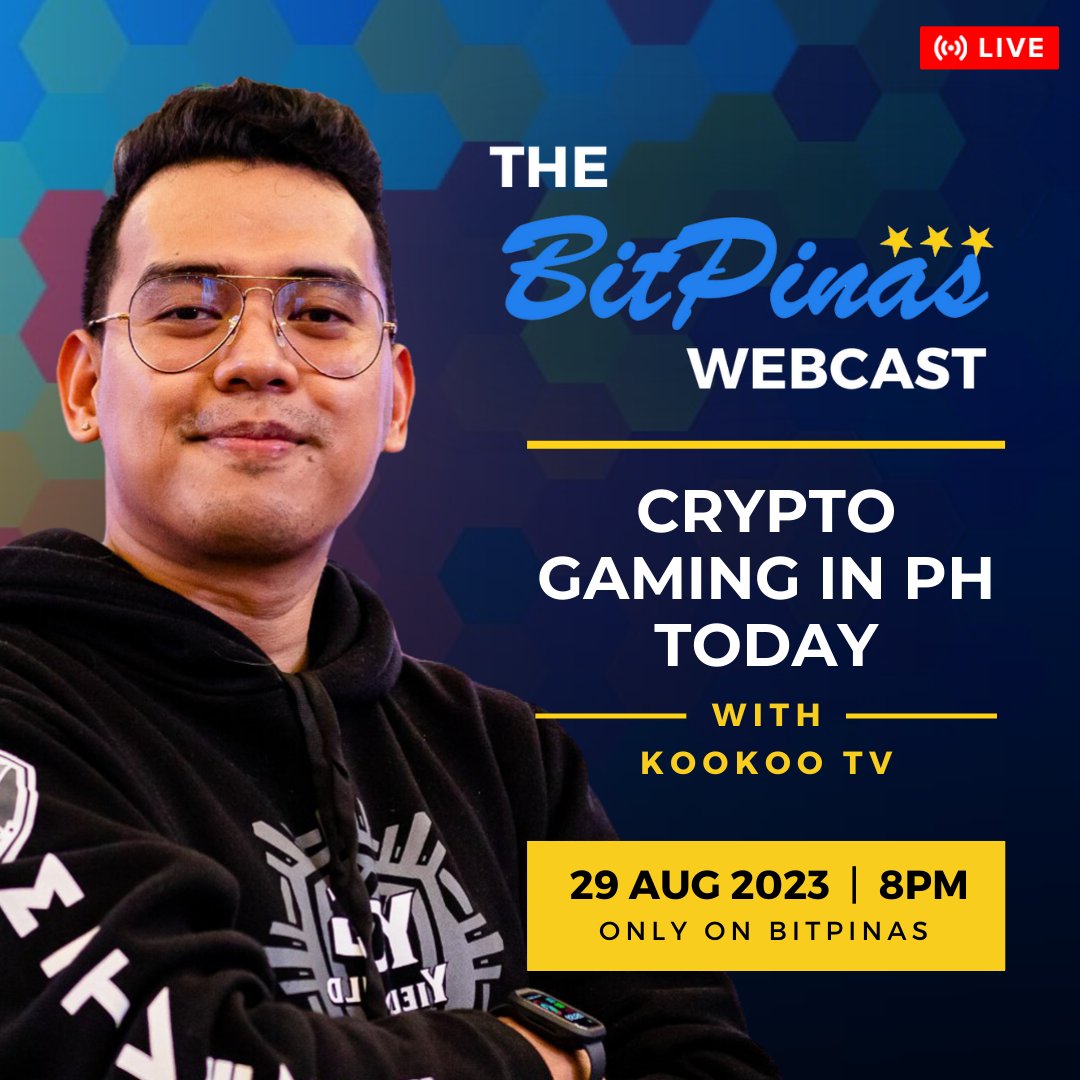 bitpinas's tweet photo. 🎮 Save the Date: #CryptoGaming Webcast with @kookoocryptotv @YieldGuild on @bitpinas!
🗓 Aug 29
⏰ 8 PM
📍 BitPinas FB
Go beyond #PlayToEarn! Explore #SUPERQUEST, #esports, and web3 careers in gaming!
🏆 Q&A + Trivia with 600k Satoshis up for grabs by @bitshareslabs! 🎉 https://t.co/2gLuc0RlXi