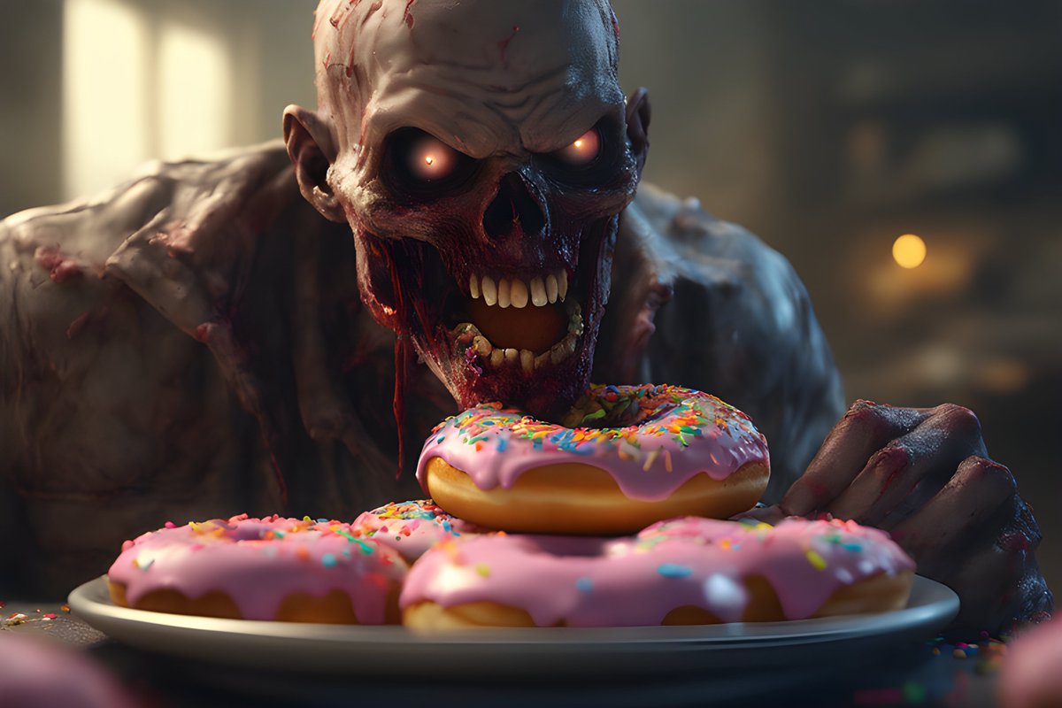Zombies eating Donuts with Sprinkles #zombies #donuts #SDXL