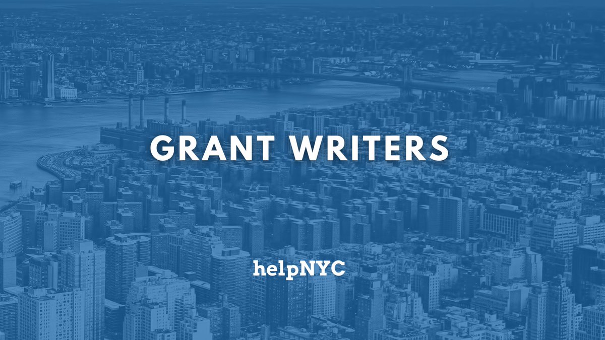 Are you a skilled #GrantWriter looking to make a huge impact in NYC? <a href="/helpNYC/">helpNYC</a> is looking for #GrantWriters!

Visit helpNYC.link/grantwriter

#GrantWriting #grants #grantfunding #grantmaking #grantmanagement #fundraiserjobs #NYCjobs #NYCcareers #NYCnonprofit #NYCnonprofitjobs #NYC